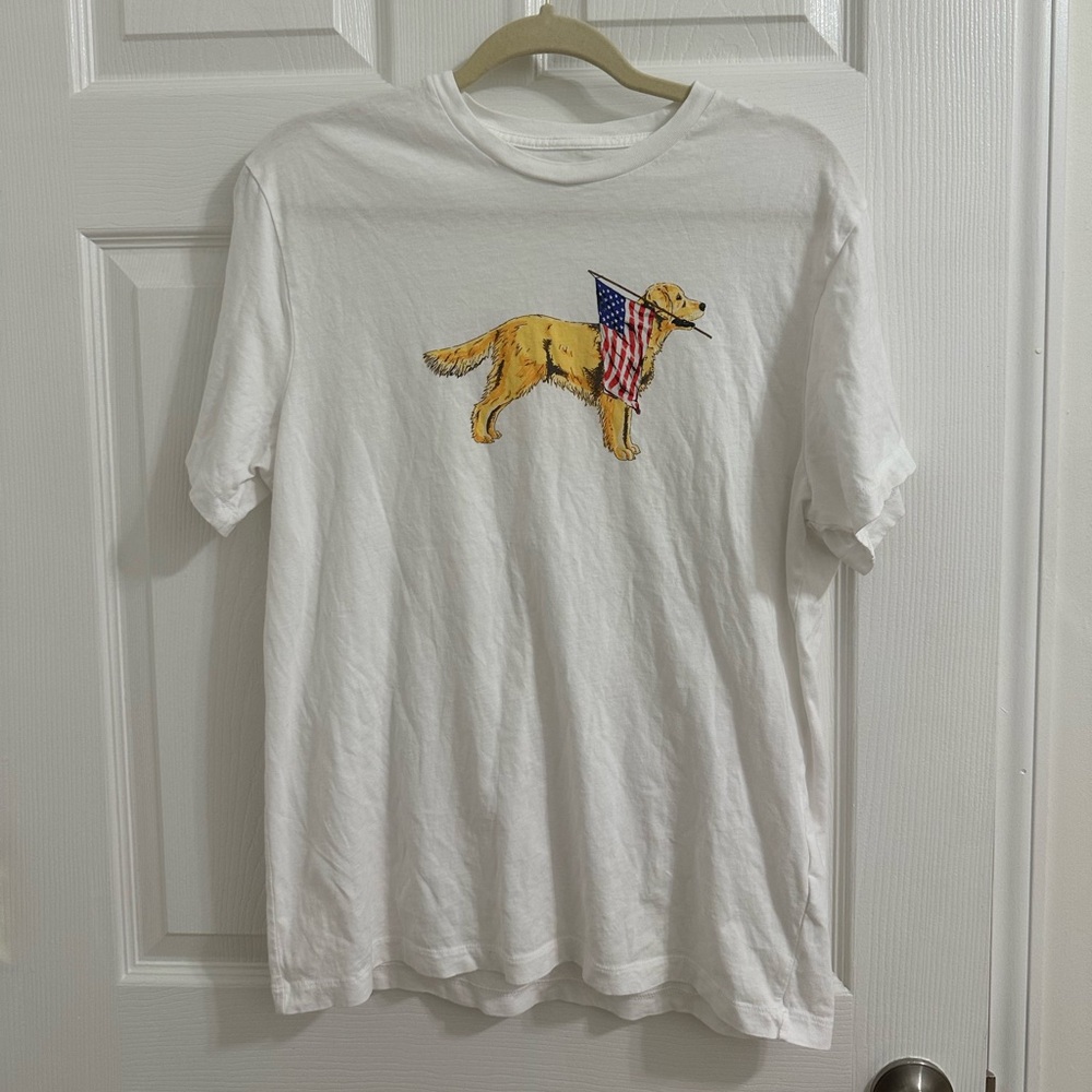 J Crew Golden Retriever Flag Tee